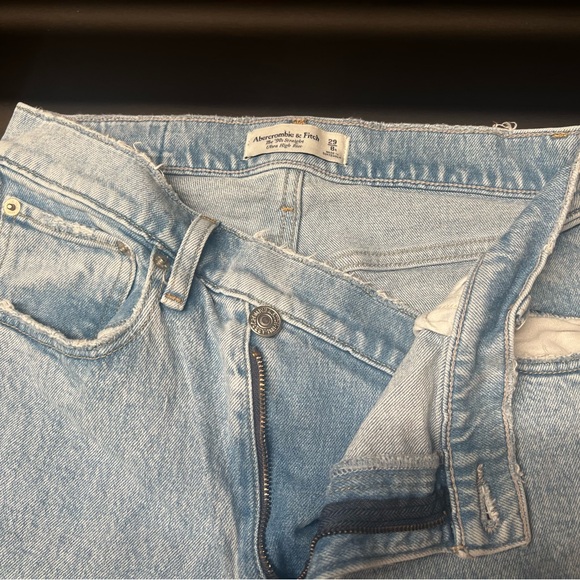 Abercrombie & Fitch Light Blue Straight Leg Jeans - Picture 2 of 3